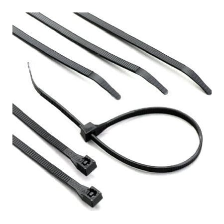 Ecm Industries Cable Tie, 8 in L, 2 in Max Bundle Dia., Black, Nylon 6/6, 75 lb Strength, 15 PK 45-308UVB